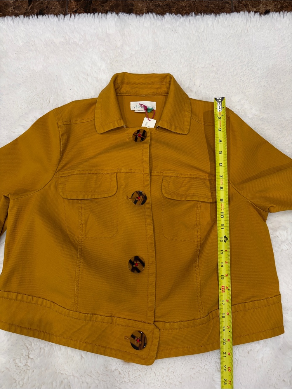 Anthropologie Plus,Size 1X,Mustard Bell-Sleeve Jacket - Picture 12 of 17